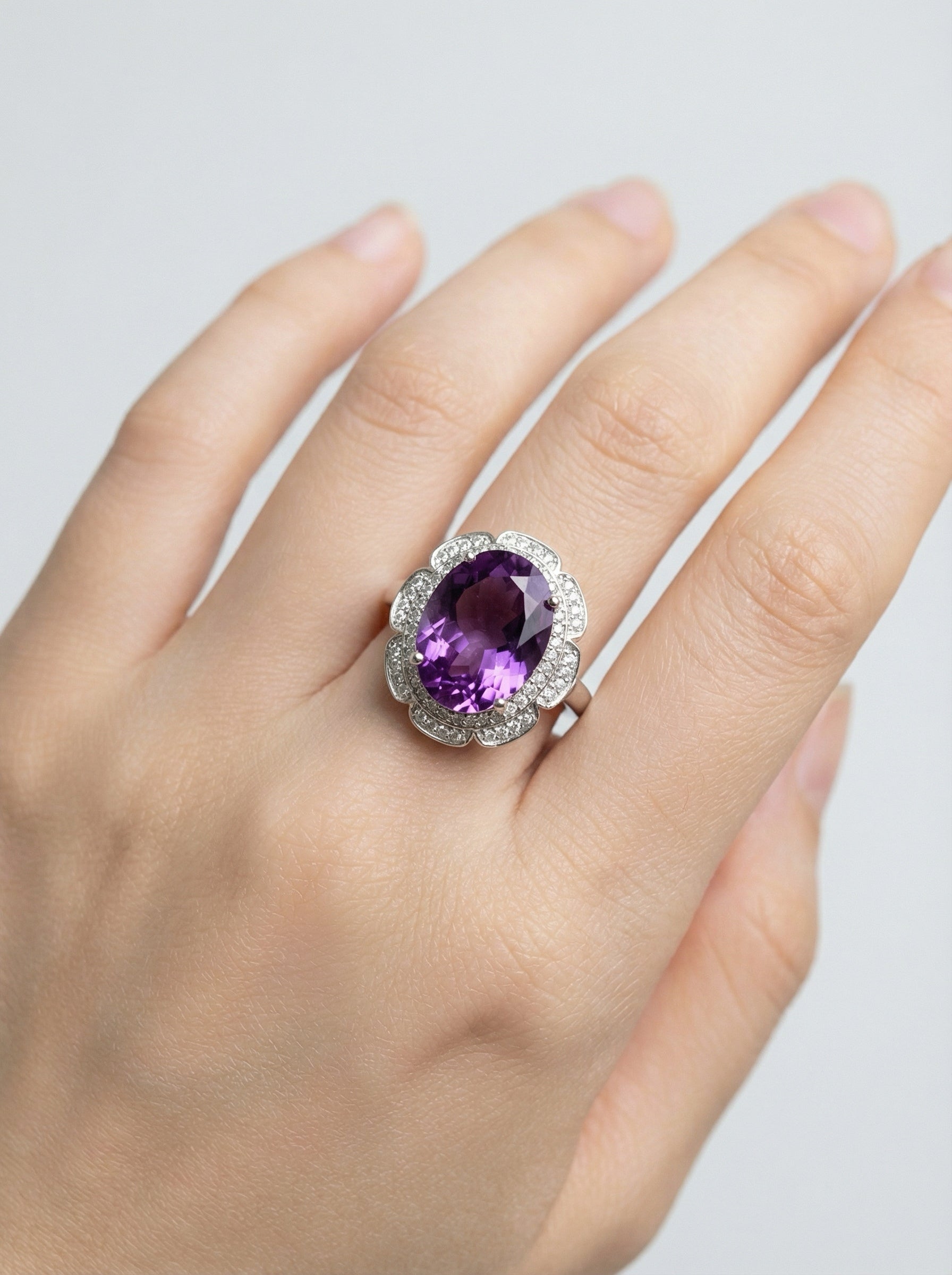 Wisdom Ring, Natural Crystal 4.5ct, S925 Sterling Silver, Adjustable Size