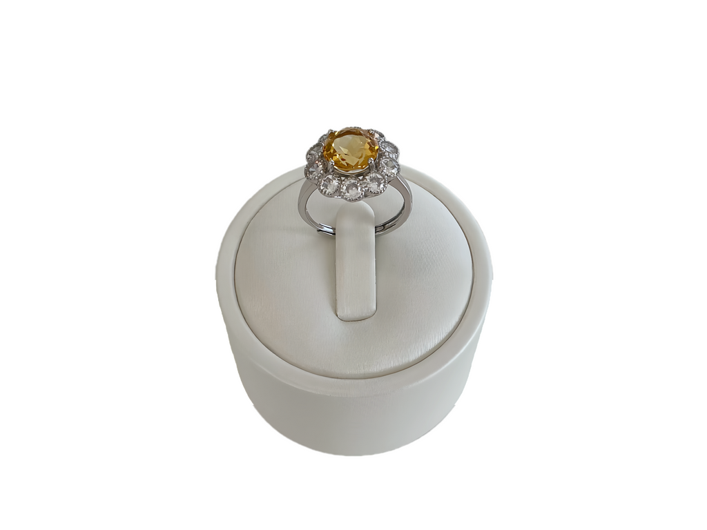 Blossom Ring, Natural Crystal 3.9ct, S925 Sterling Silver, Adjustable Size