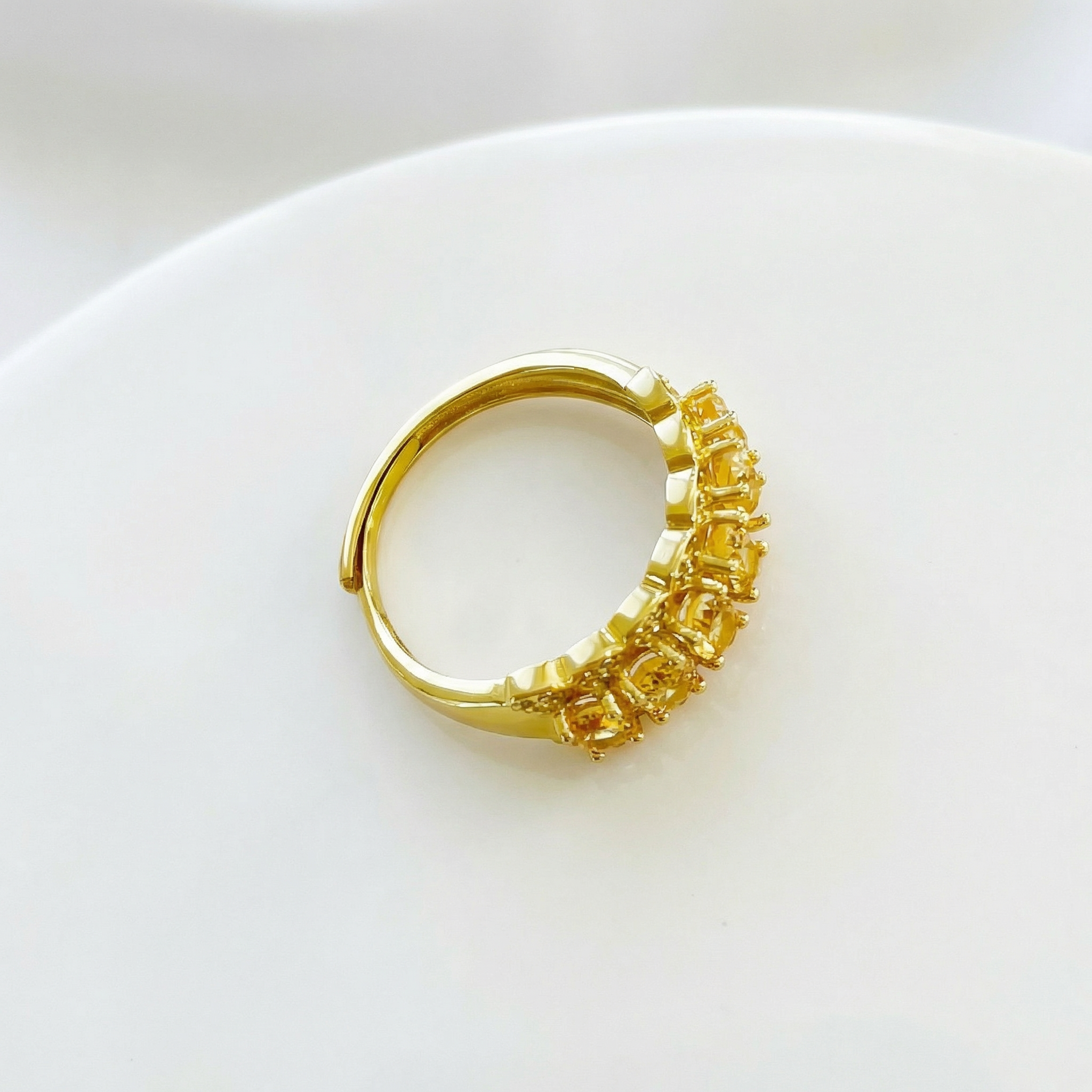 Band Ring, Natural Crystal 1.2ct, S925 Sterling Silver, Adjustable Size